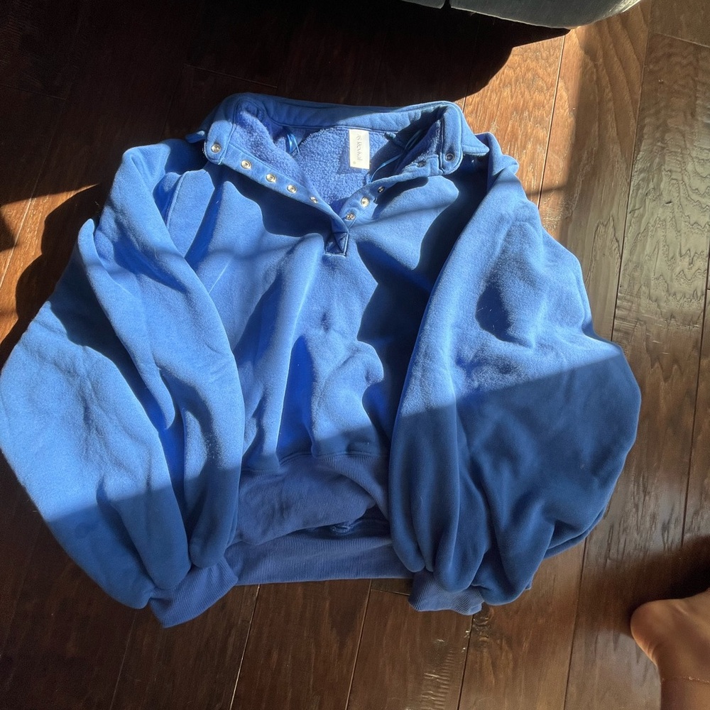 Blue Women's Jacket with Pearl Accents